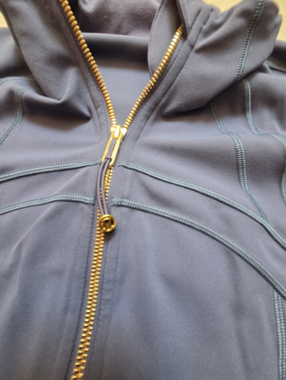 Lululemon Define Jacket Nulu Shade Gold Zip Blue Size 12 Sold Out Rare - Picture 5 of 10